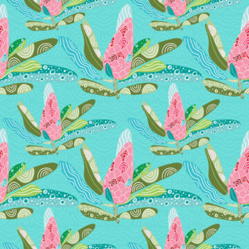 Custom Fabric 'Protea on Cabbage' by Ivy Helena