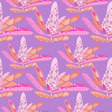 Custom Fabric 'Protea on Lavender' by Ivy Helena