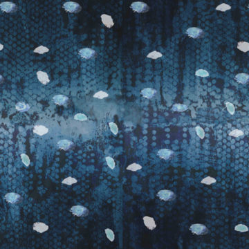 Custom Fabric 'Floating in Blue' by Ally Bryan - Coloured Space Design