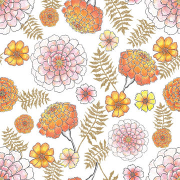 Custom Fabric 'Marigold White' by Amanda Laing