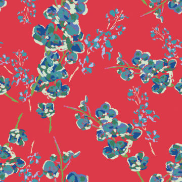Custom Fabric 'Blossom Red' by Annammo
