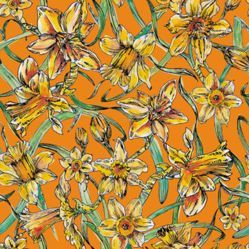Custom Fabric 'Daffodil Saffron' by Annammo