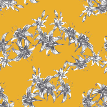 Custom Fabric 'Lily Yellow' by Annammo