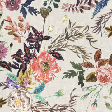 Custom Fabric 'Aphrodite Floral Cream' by Esther Fallon Lau 
