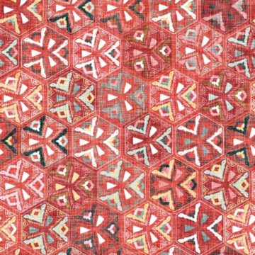Custom Fabric 'Arabesque Red' by Esther Fallon Lau 