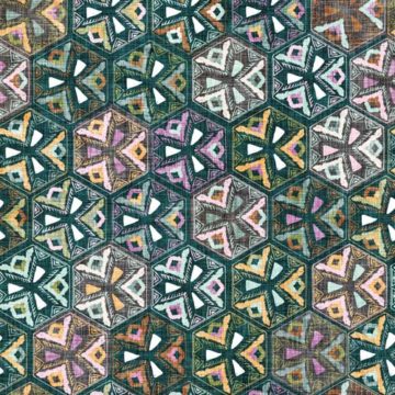 Custom Fabric 'Arabesque Teal' by Esther Fallon Lau 