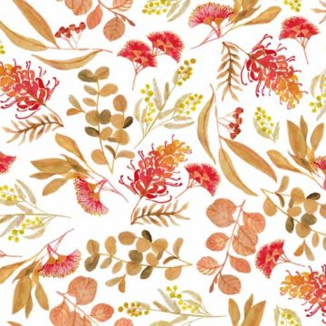 Custom Fabric 'Australian Botanical Golden' by Cecilia Mok