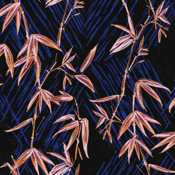 Custom Fabric 'Bamboo Forest Black' by Esther Fallon Lau 