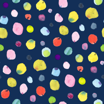 Custom Fabric 'Blobby Dots Navy' by Rachael King