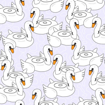 Custom Fabric 'Swan Lake Lilac' by Booboo Collective by Daniela Casadio