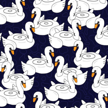 Custom Fabric 'Swan Lake Midnight' by Booboo Collective by Daniela Casadio
