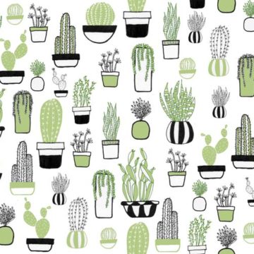 Custom Fabric 'Green And Prickly' by Booboo Collective by Daniela Casadio