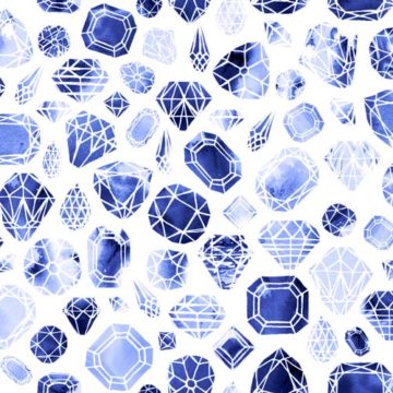 Custom Fabric 'Rough Diamond Saphire' by Booboo Collective by Daniela Casadio