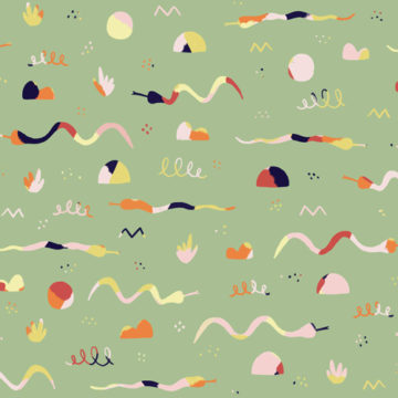 Custom Fabric 'Desert Snakes Green' by Brook Gossen