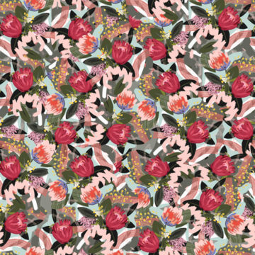 Custom Fabric 'Bunch of Flowers' by Folklore & Flora