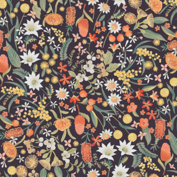 Custom Fabric 'Bush Floral Rust' by Eloise Short Design