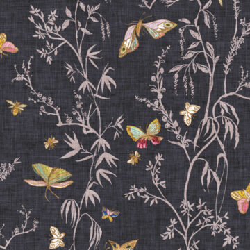 Custom Fabric 'Butterfly Chinoiserie Black' by Esther Fallon Lau 