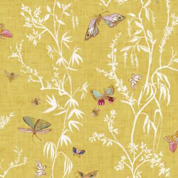 Custom Fabric 'Butterfly Chinoiserie Yellow' by Esther Fallon Lau 