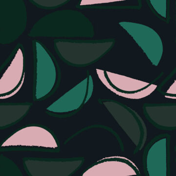 Custom Fabric 'By Halves Green' by Ellen McKenna