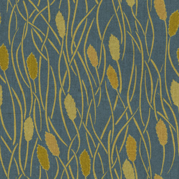 Custom Fabric 'Foxtail Grass Nouveau Grey Gold' by Cecilia Mok