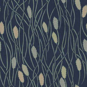 Custom Fabric 'Foxtail Grass Nouveau Nightfall' by Cecilia Mok