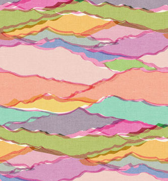Custom Fabric 'Mountain Colours Rainbow Lines' by Cecilia Mok