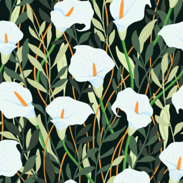 Custom Fabric 'Calas Lilies' by Folklore & Flora