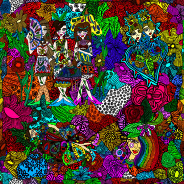 Custom Fabric 'Chaotic Flowery' by Antayjo Art (Ang Watson)