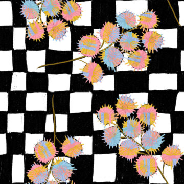 Custom Fabric 'Checkered Wattle' by Bronwyn Seedeen