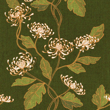 Custom Fabric 'Chrysanthemum Nouveau Forest' by Cecilia Mok