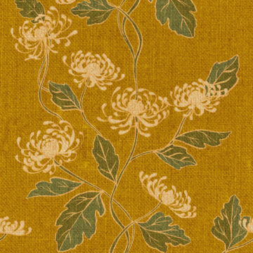 Custom Fabric 'Chrysanthemum Nouveau Gold' by Cecilia Mok
