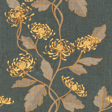 Custom Fabric 'Chrysanthemum Nouveau Pewter' by Cecilia Mok