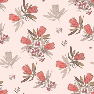 Custom Fabric 'Protea Pink' by Claire Eden