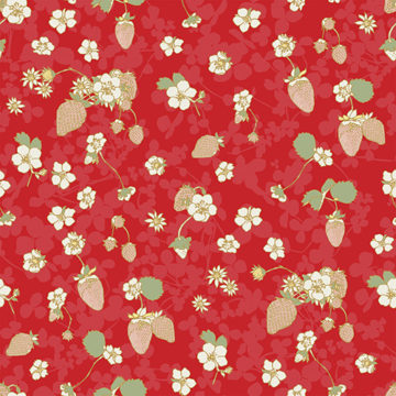 Custom Fabric 'Strawberry Red' by Claire Eden