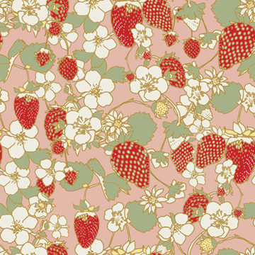 Custom Fabric 'Strawberry' by Claire Eden
