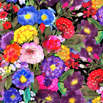 Custom Fabric 'Colourful Bouquet' by Rachael King