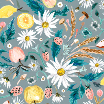 Custom Fabric 'Daisy Delicious Storm' by Esther Fallon Lau 