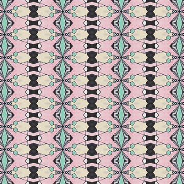 Custom Fabric 'Deco Geometry Dark Blush' by Emily Wills