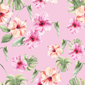 Custom Fabric 'Tropical Love Pink' by Art by Dimity