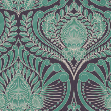 Custom Fabric 'Baroque Fusion Mint Slate' by Eloise Short Design