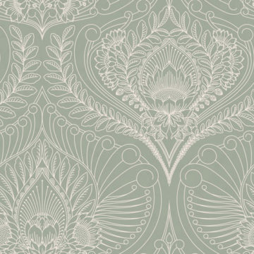 Custom Fabric 'Baroque Fusion Soft Green' by Eloise Short Design
