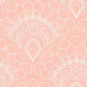 Custom Fabric 'Peacock Peach Pastel' by Eloise Short Design