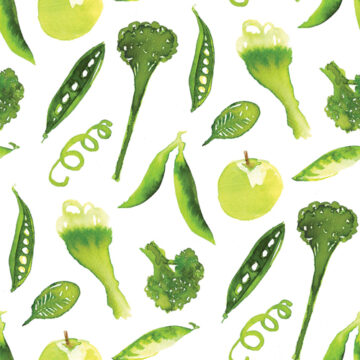 Custom Fabric 'Eat Your Greens' by Rachael King