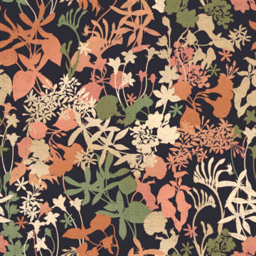 Custom Fabric 'Floral Silhouette Dark' by Eloise Short Design