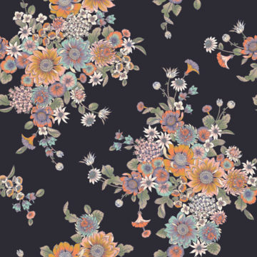 Custom Fabric 'Native Floral Dark' by Eloise Short Design
