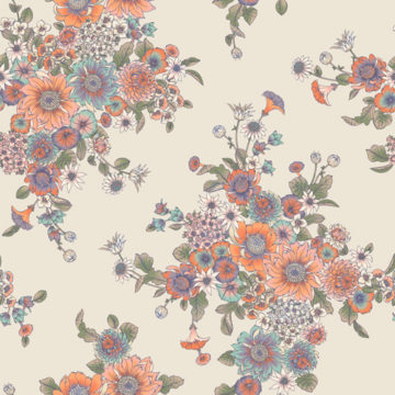 Custom Fabric 'Native Floral Ivory' by Eloise Short Design