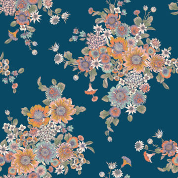 Custom Fabric 'Native Floral Teal' by Eloise Short Design