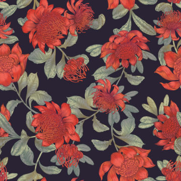 Custom Fabric 'Waratah Dark' by Eloise Short Design