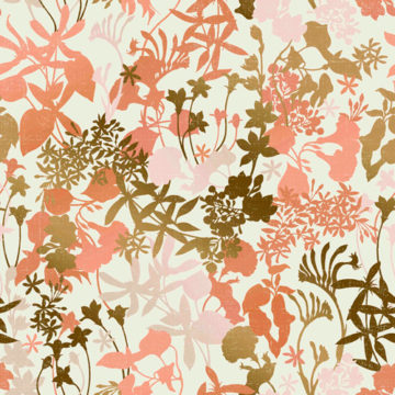 Custom Fabric 'Floral Silhouette Light' by Eloise Short Design