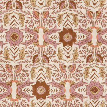Custom Fabric 'Empress Floral Tile Terracotta' by Esther Fallon Lau 